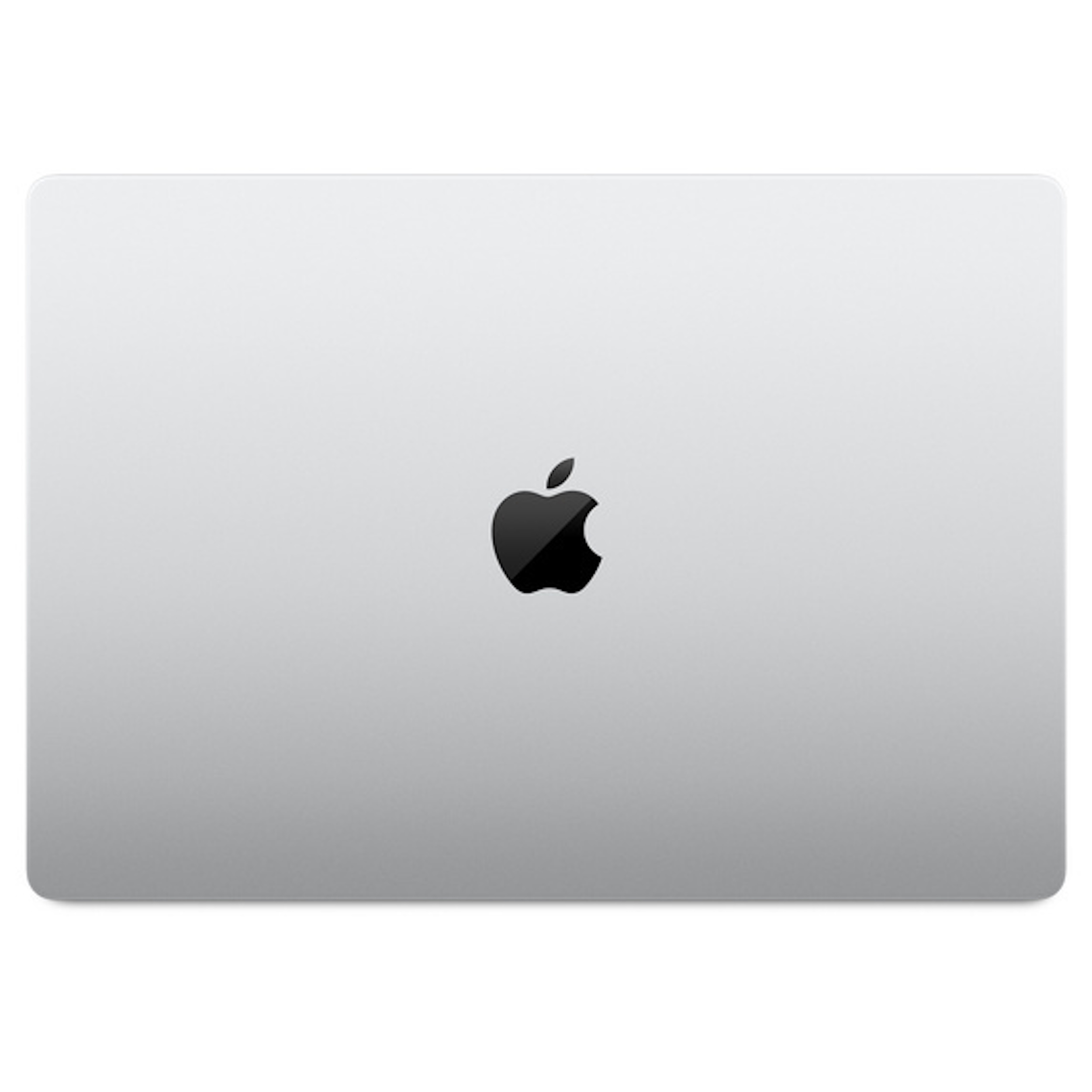 Ordenador portátil plateado con el logotipo de Apple en la parte trasera, fondo blanco.