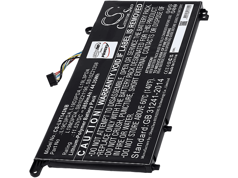 15 Lenovo POWERY ITL Akku, 3850mAh G2 Li-Polymer für Akku TB 20VE005EAT