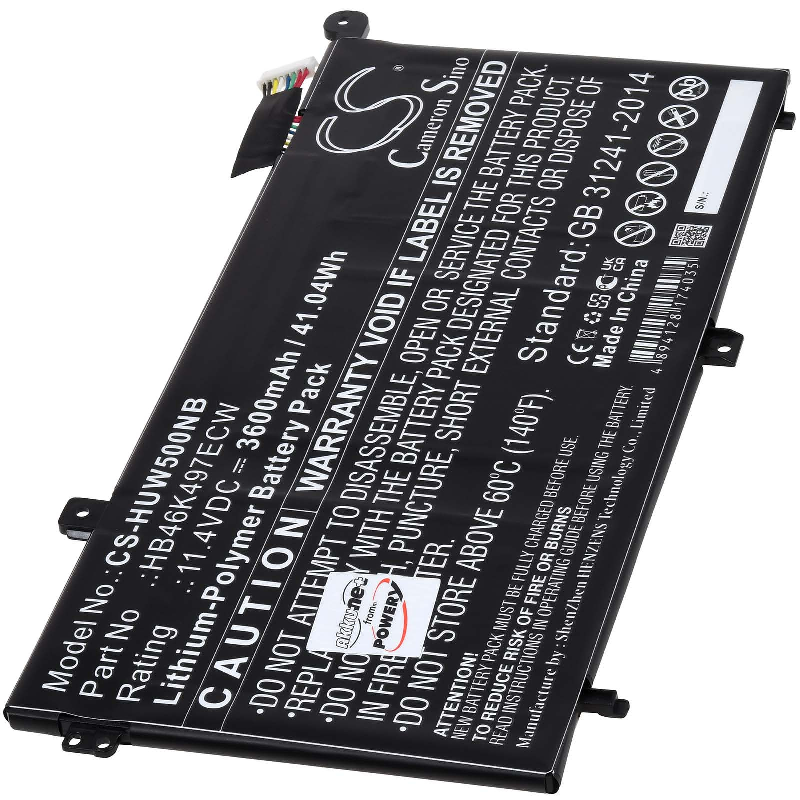 POWERY Akku für 128G 11.4 D MateBook Volt, I5 3600mAh Huawei Li-Polymer Akku