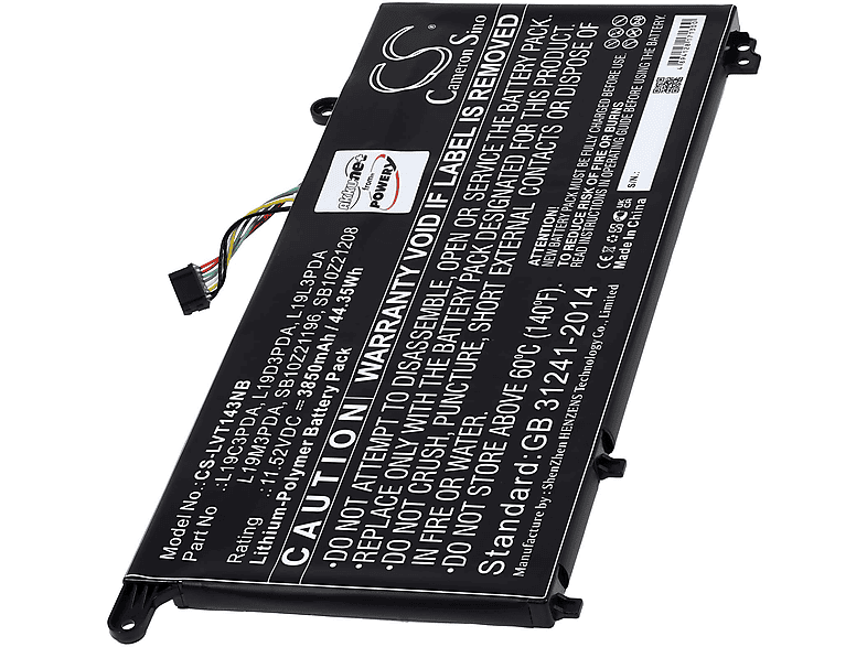 POWERY Akku für Lenovo TB G2 15 Akku, 20VE005DUA ITL Li-Polymer 3850mAh