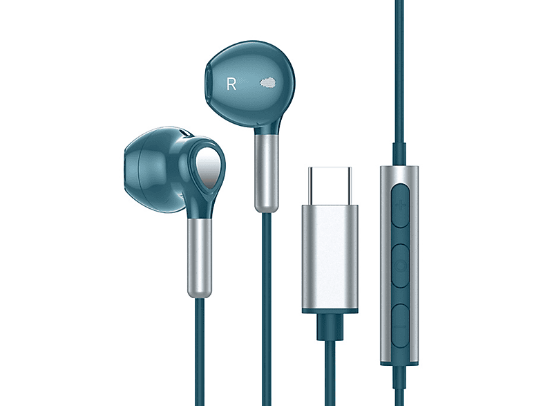 BYTELIKE typec high-end digitaler kabelgebundener in-ear kopfhörer magnetischer kopfhörer für huawei, In-ear Kopfhörer blau