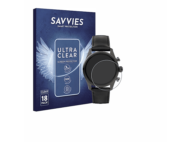 SAVVIES 18x klare Schutzfolie(für Montblanc Summit 3) | Smartwatch Schutzfolien & Gläser