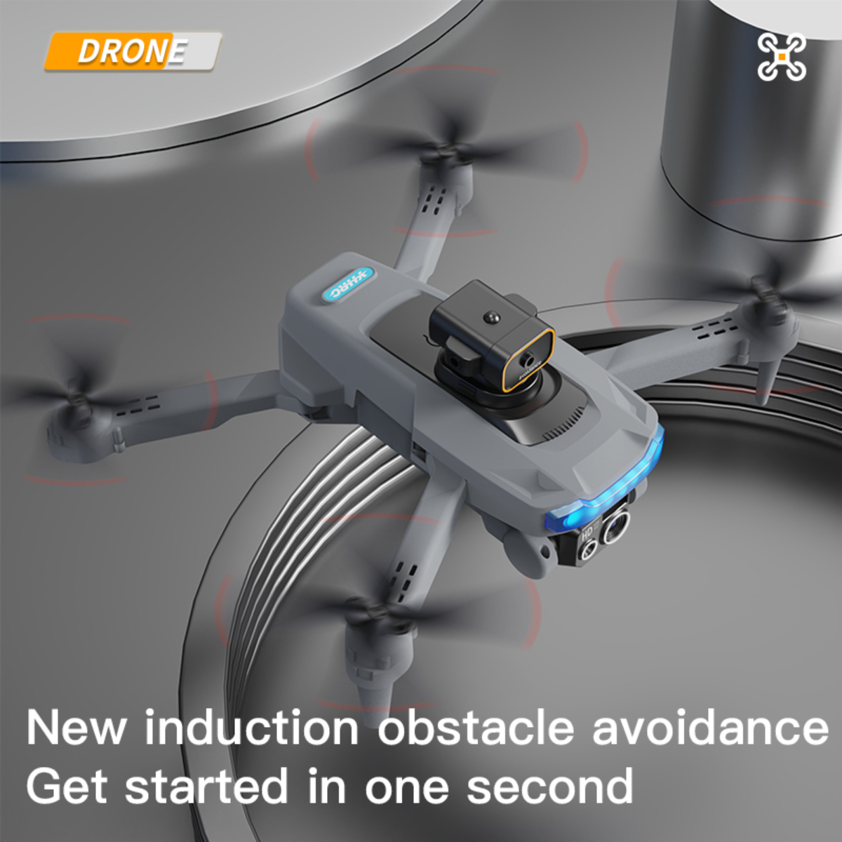 schwarz Quadcopter Fernsteuerung Spielzeug Drohne, feste Höhe Drohne Echtzeit-Luftbildfotografie optischer BYTELIKE Fluss