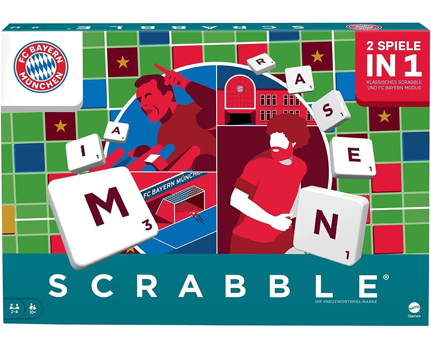 FC Würfelbecher + - Scrabble UNO & Bayern Brettspiel München MATTEL