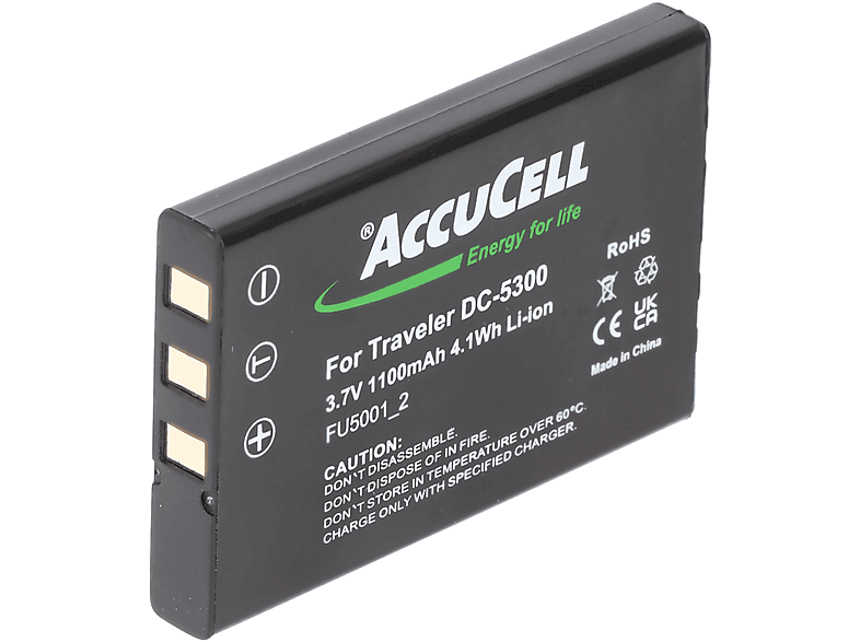 ACCUCELL Akku passend für FALK X-Series, CP-FU-NP60-1100CM, CPF-1133, 1100mAh Li-Ion - Lithium-Ionen GPS-Akku, 1100 mAh