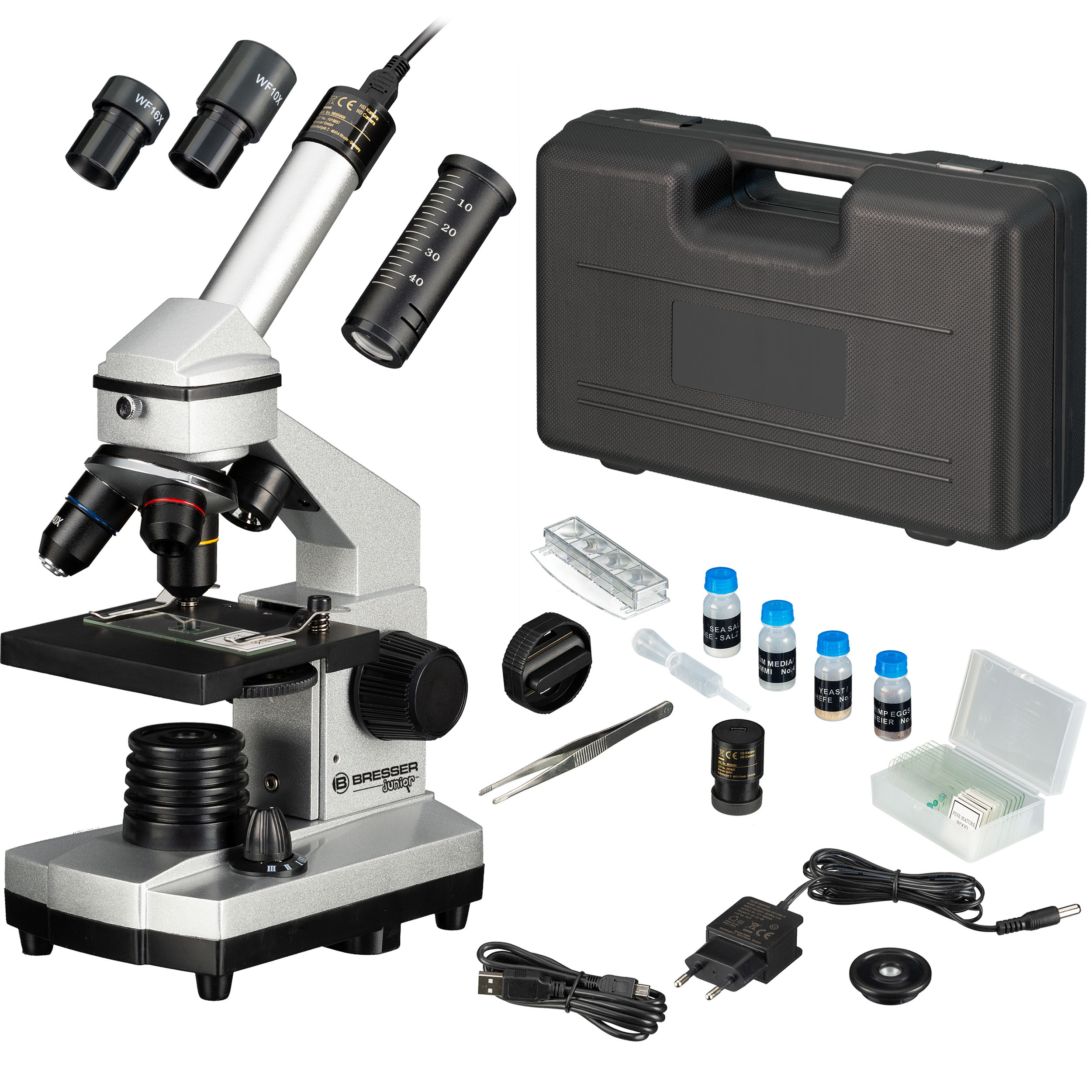 40x-1024x Mikroskop Set mit Hartschalenkoffer JUNIOR BRESSER