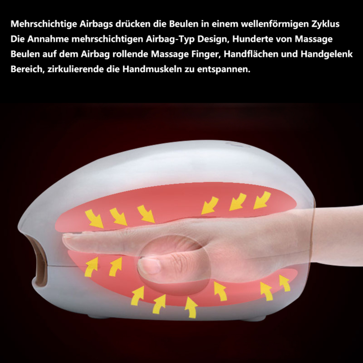 BYTELIKE Handmassagegerät Handmassagegerät Physiotherapie Kneten Massager Handmassagegerät Fingergelenk Hot Airbag Palm