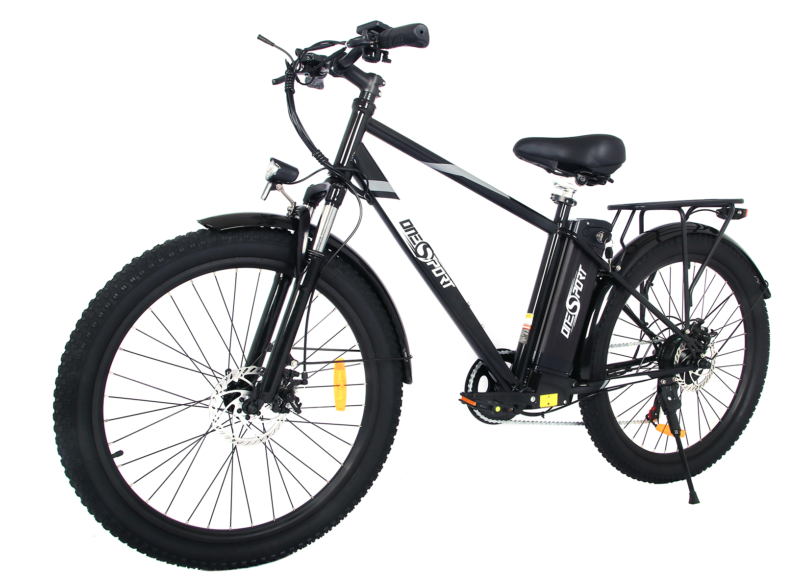ONESPORT 250W City Bike 26 Zoll, (Laufradgröße: Federgabel Mattschwarz) Terrain - (ATB) stoßdämpfende All Unisex-Rad, Bike