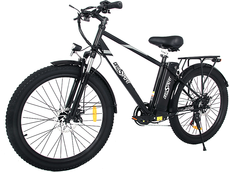 ONESPORT 250W City Bike - stoßdämpfende Federgabel All Terrain Bike (ATB) (Laufradgröße: 26 Zoll, Unisex-Rad, Mattschwarz)