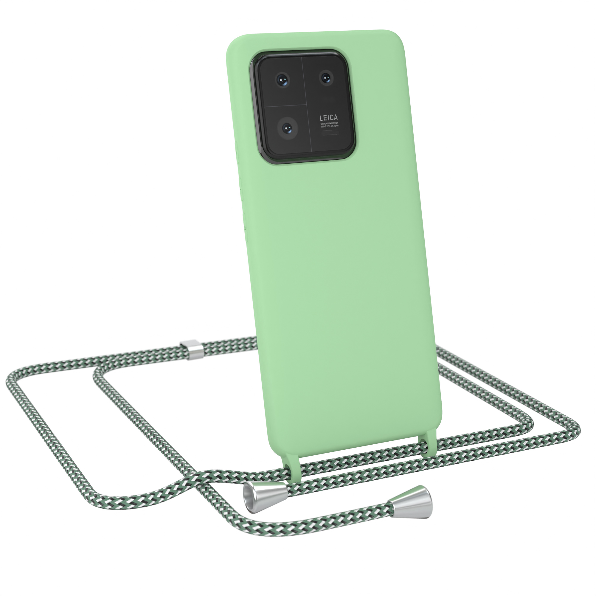 13 Umhängetasche, Xiaomi, Silikonhülle, Camouflage Handykette CASE EAZY Color Grün Pro, Full