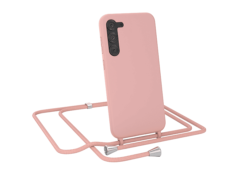 EAZY CASE Handykette Samsung, S23 Galaxy Color Alt Rosé Silikonhülle, Plus, Umhängetasche, Full
