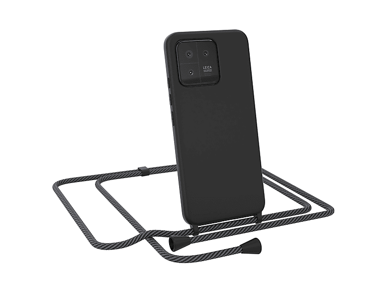 Schwarz 13, Color Full CASE Silikonhülle, / Handykette EAZY Grau Xiaomi, Umhängetasche,