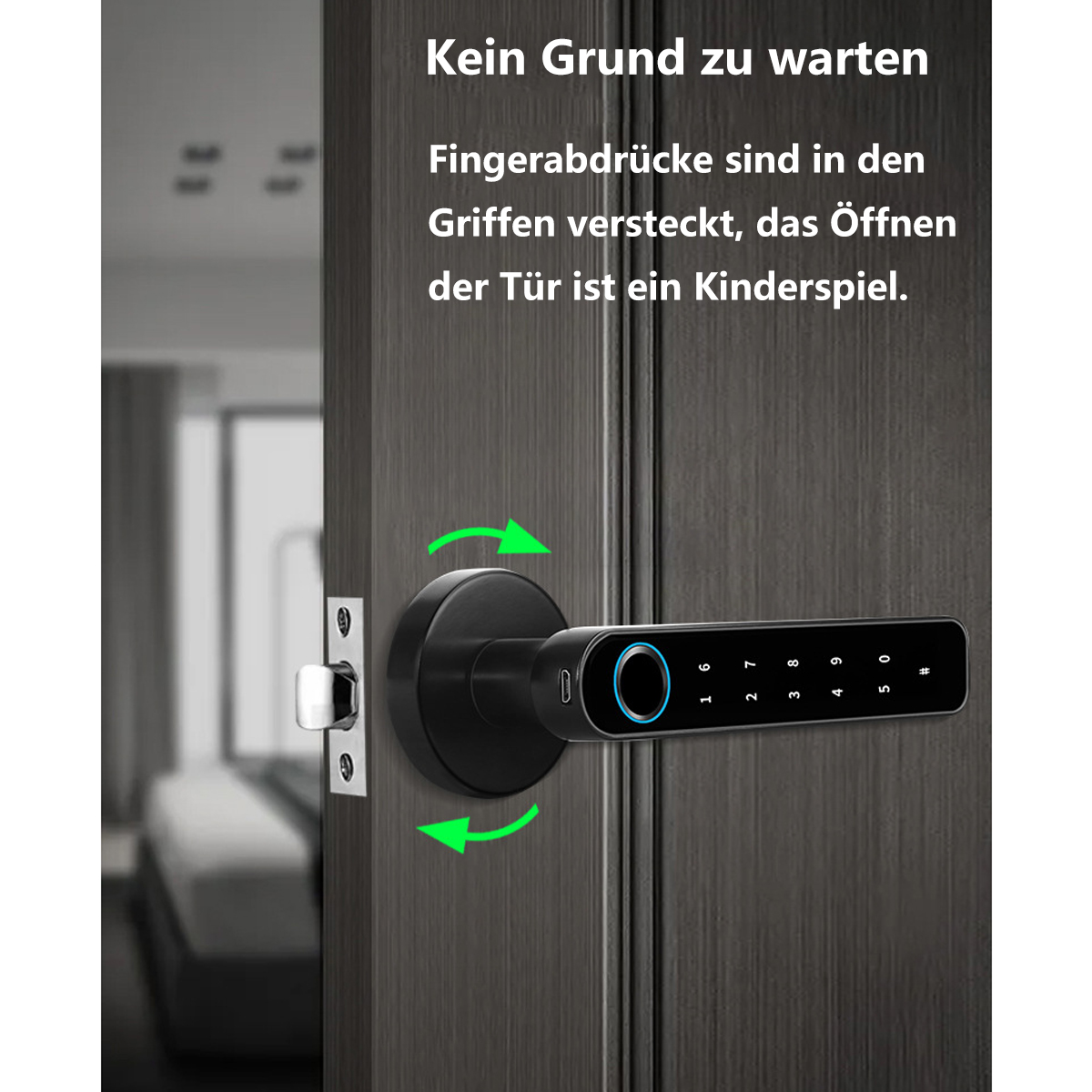 BYTELIKE weiß Unlock Büro Handy Einzeloperation, für Türschlösser, Lock Fingerprint Zimmertür Smart Bluetooth Smarte Türschloss Lock