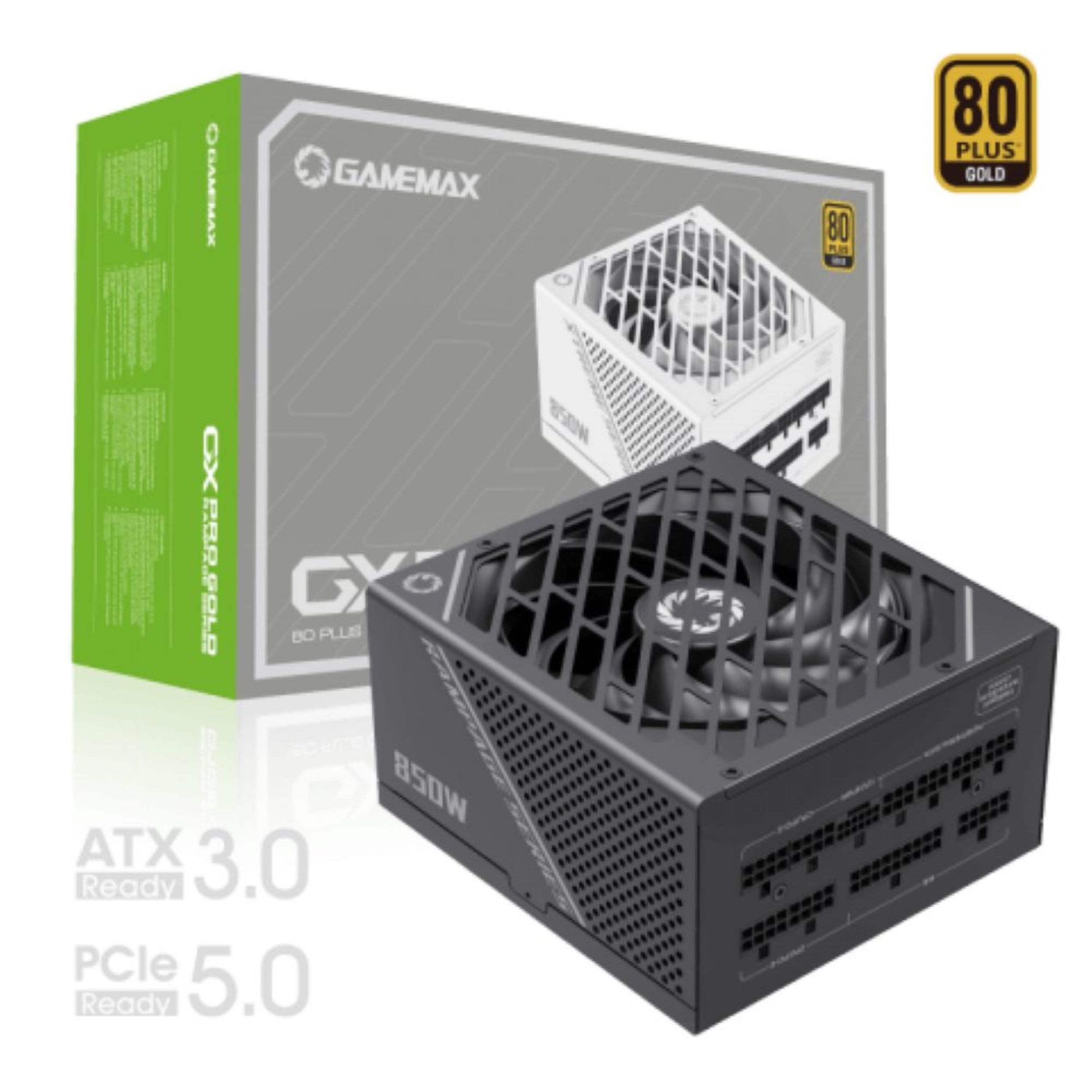 GAMEMAX GX-850 PRO BK (850W, 5.0) Watt 850 80+ ATX3.0, Gold, Netzteil PCIe