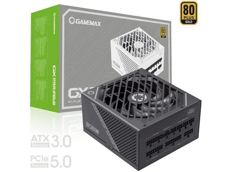 GAMEMAX GX-850 PRO BK (850W, 80+ Gold, ATX3.0, PCIe 5.0) Netzteil 850 Watt