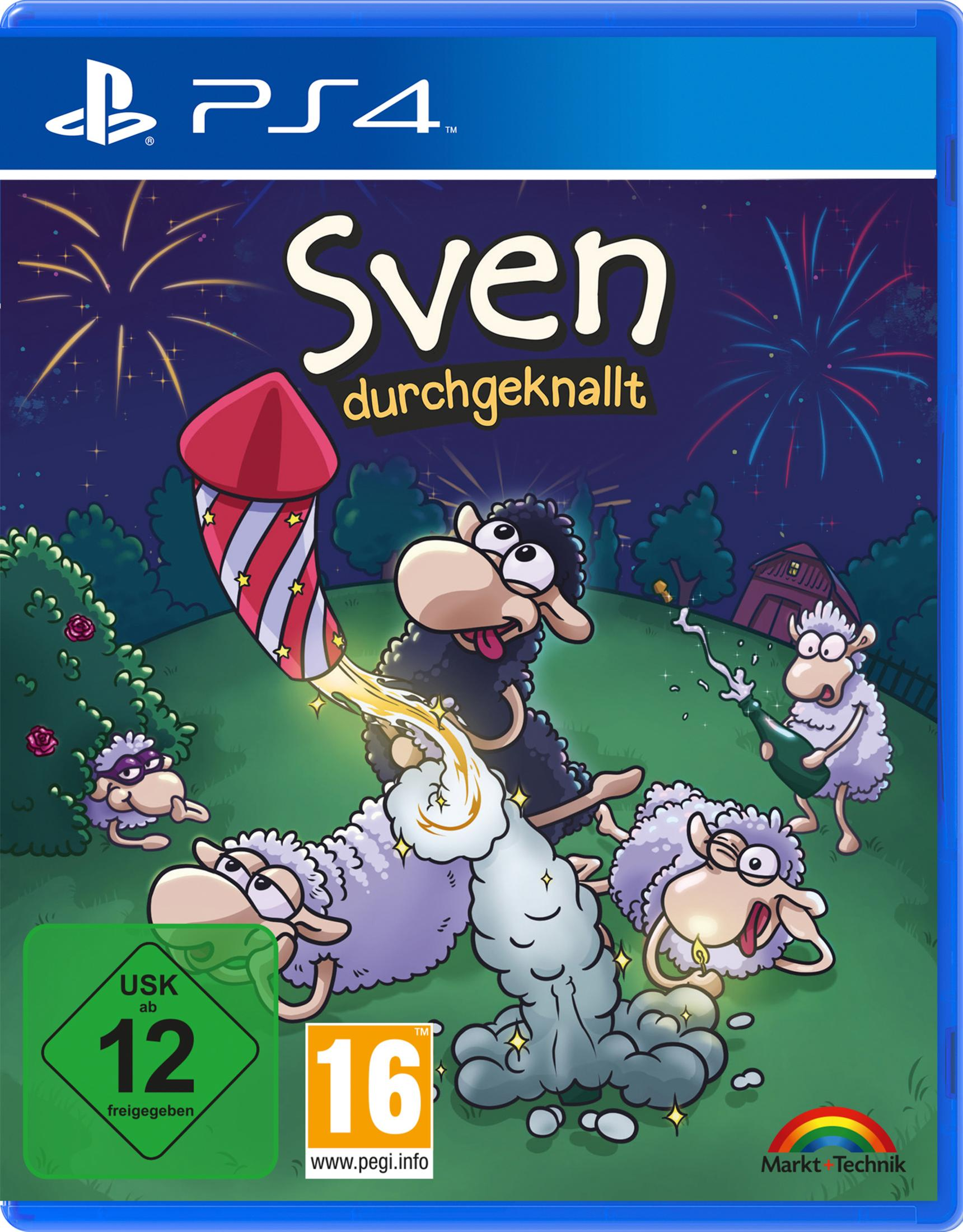 PS4-Spielcover mit Zeichentrickschafen und Feuerwerk. Deutscher Text vorhanden.