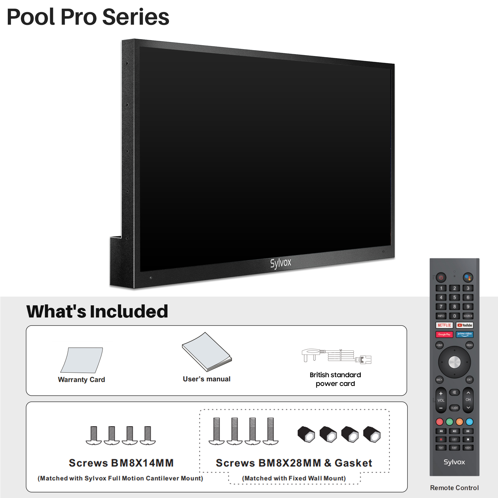 TV Outdoor Zoll HDR Pool SMART LED cm, (Flat, 65 SYLVOX / OT65A2KEGE-EU TV) 65 pro 4K, TV 165,1 Zoll