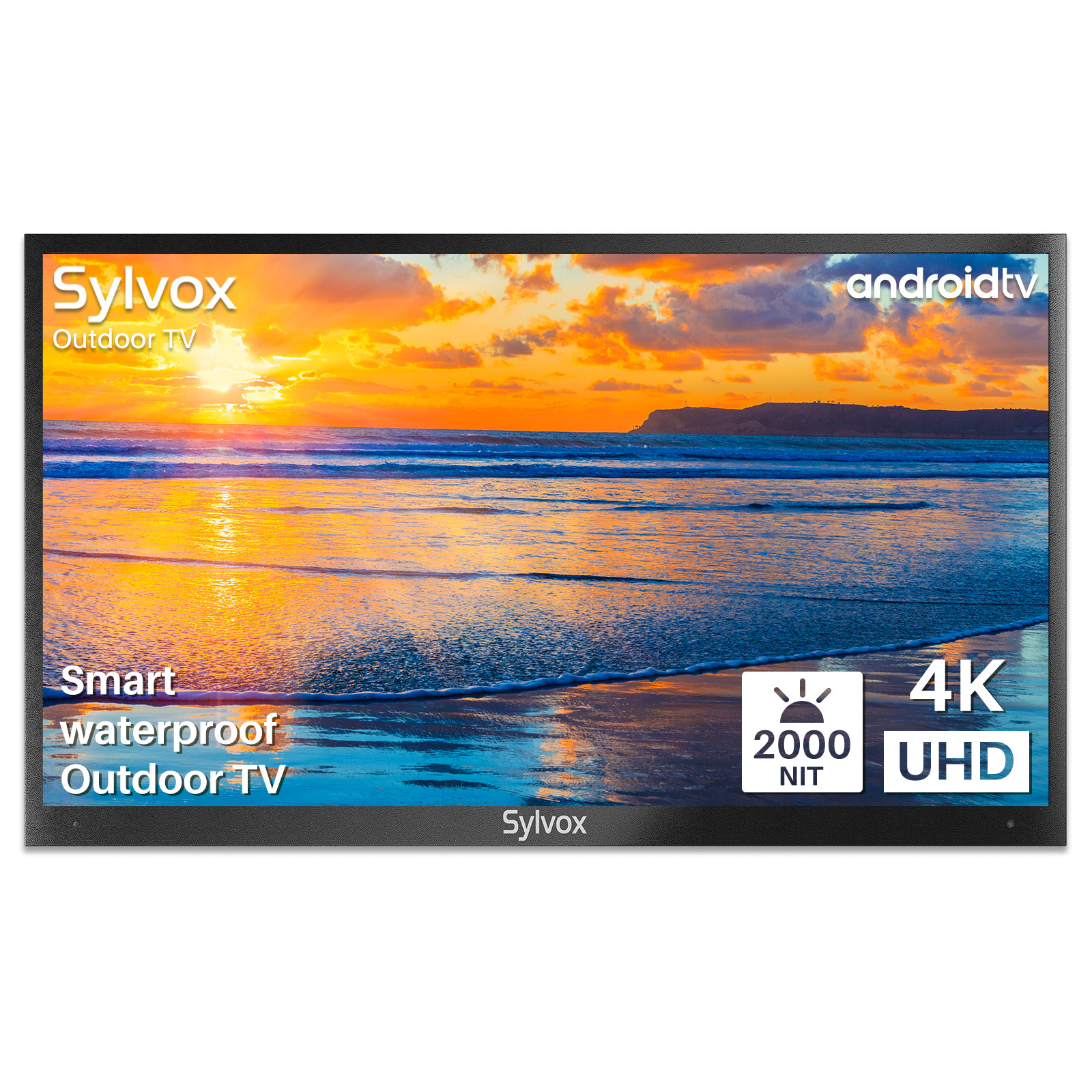 SYLVOX 55 Zoll Smart Outdoor / TV) Pro 4K, 2000nit (Flat, 55 Pool SMART Zoll cm, OT55A2KEGE-EU LED HDR TV 139,7 TV