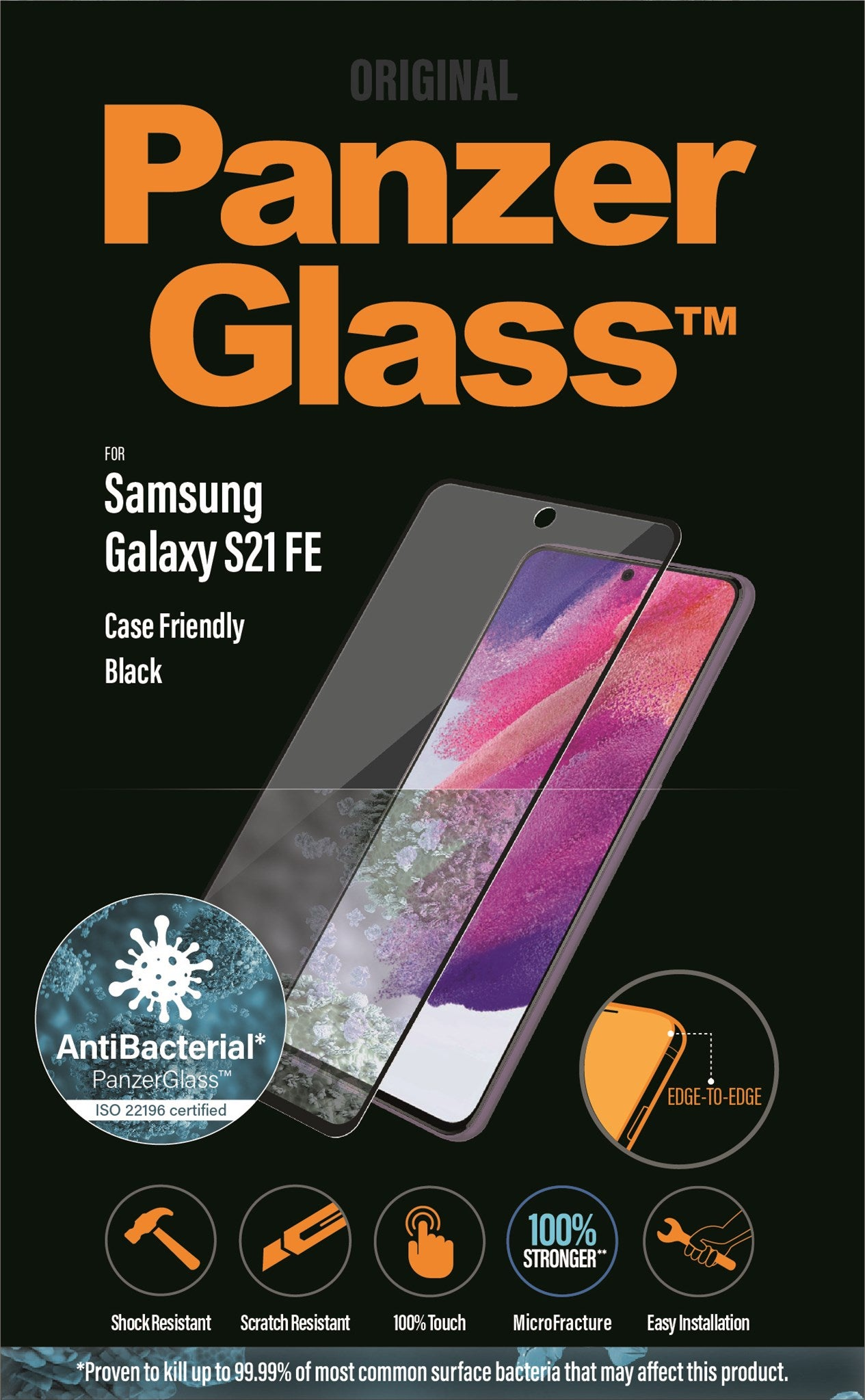 S21 PANZER Displayschutz(für Fit GLASS FE) Galaxy Samsung Ultra-Wide