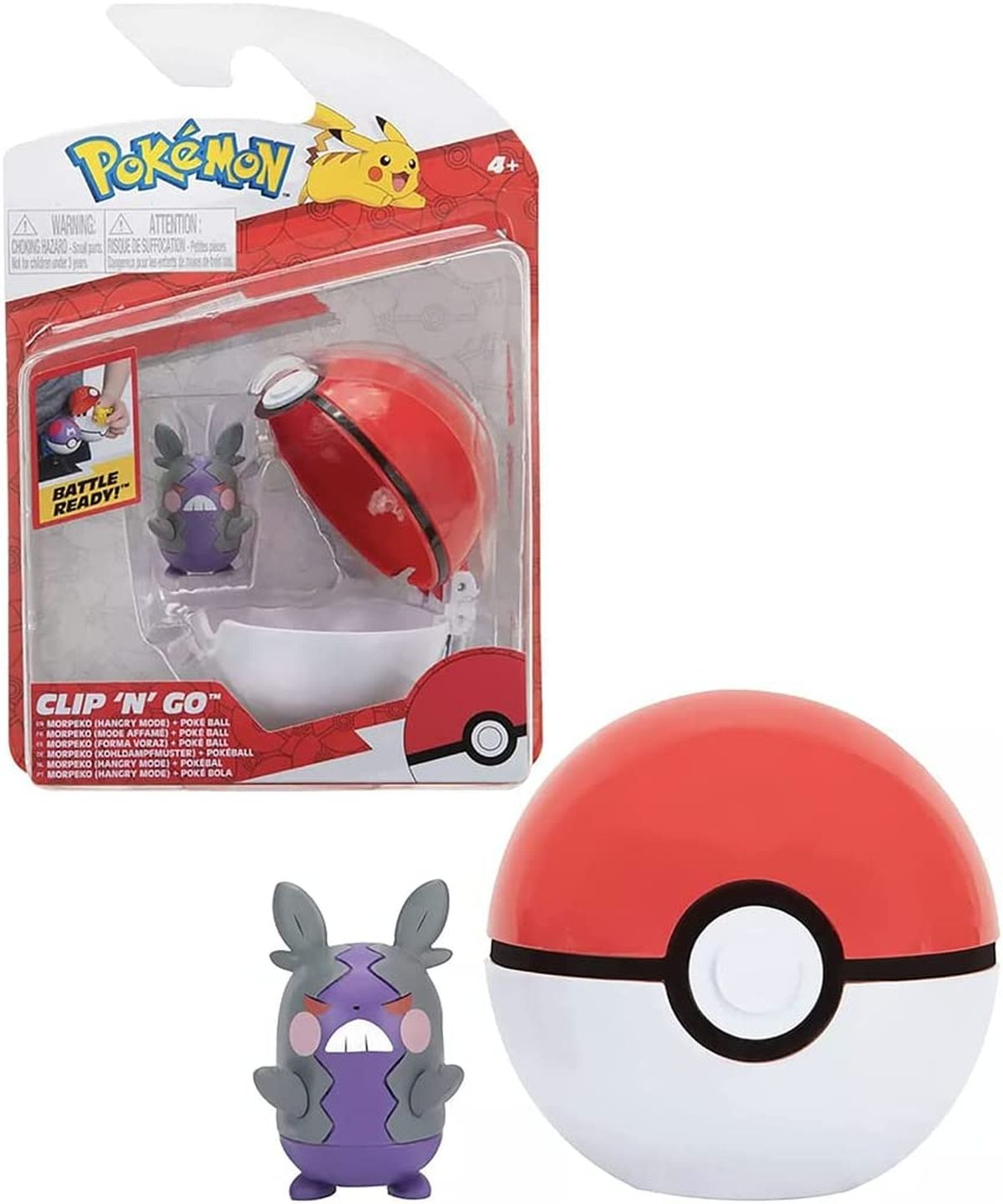 Juguete Pokémon Clip n' Go. Contiene una figura de Pokémon y una Poké Ball.