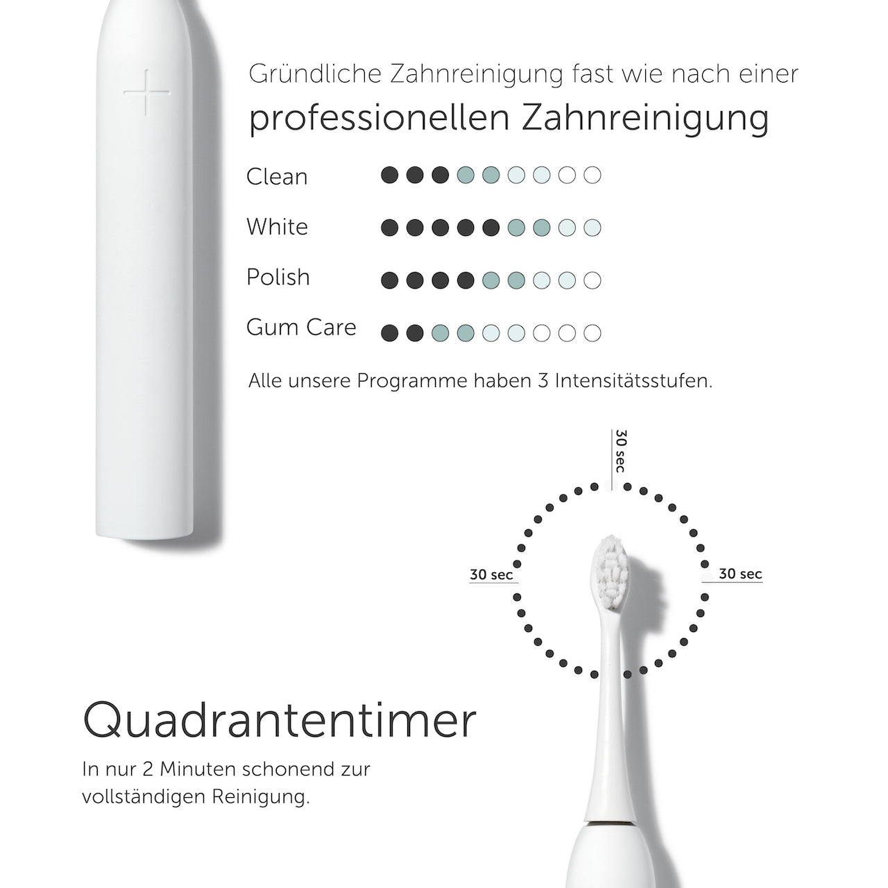 WONDERSMILE Schallzahnbürste Zahnbürste Weiß Pro Elektrische