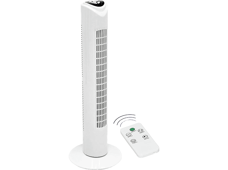JUNG TVE19 Ventilator Turmventilator Weiß mit (50 Watt) Fernbedienung