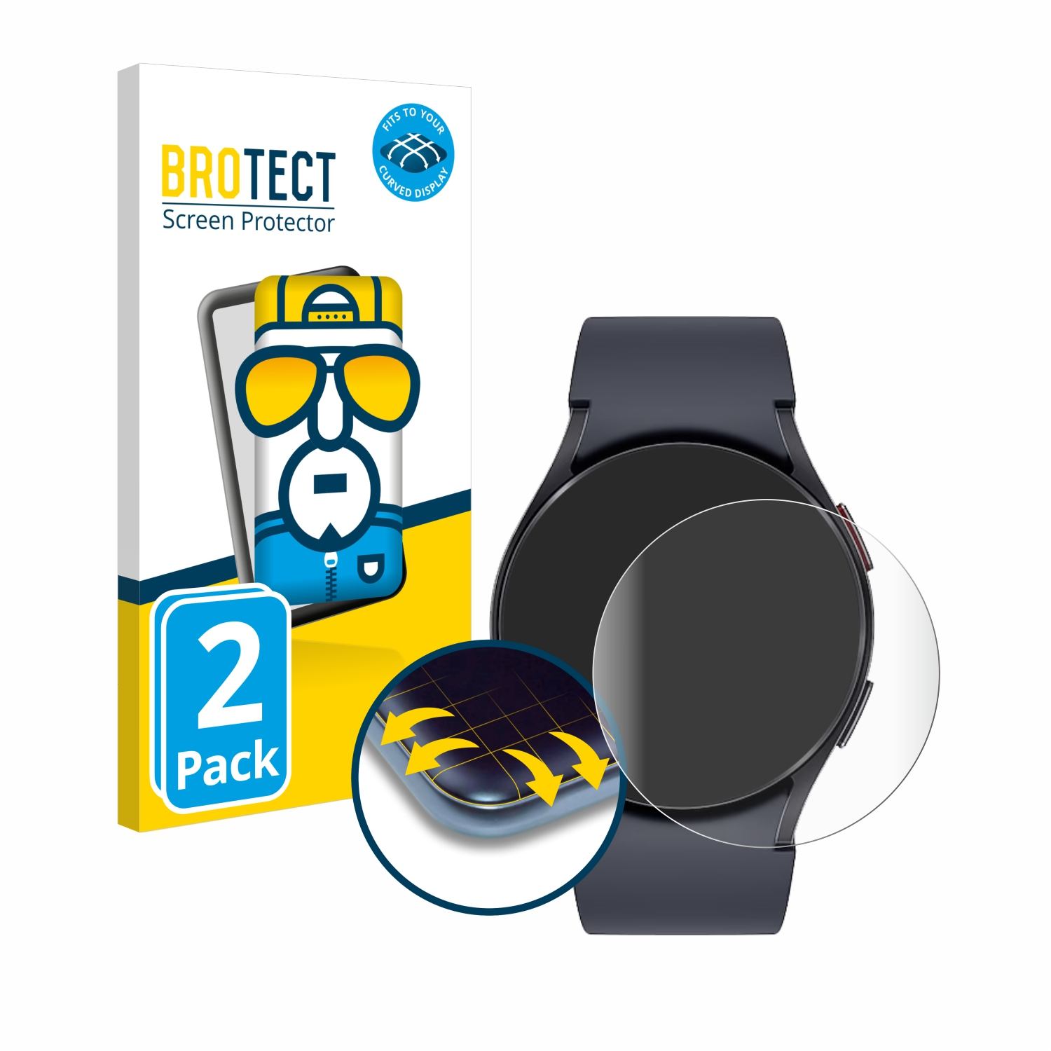 Galaxy BROTECT mm)) 6 (44 Full-Cover Samsung Flex 3D Curved Schutzfolie(für 2x Watch