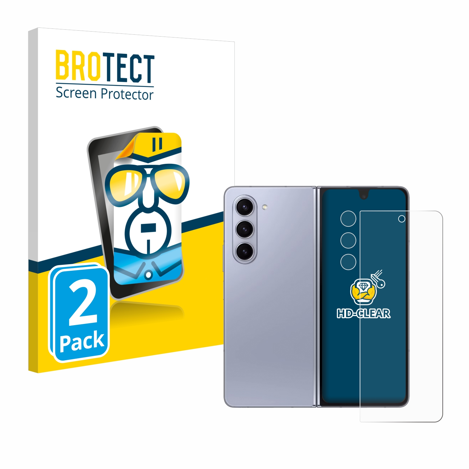 BROTECT 2x klare Galaxy Z Fold 5) Samsung Schutzfolie(für