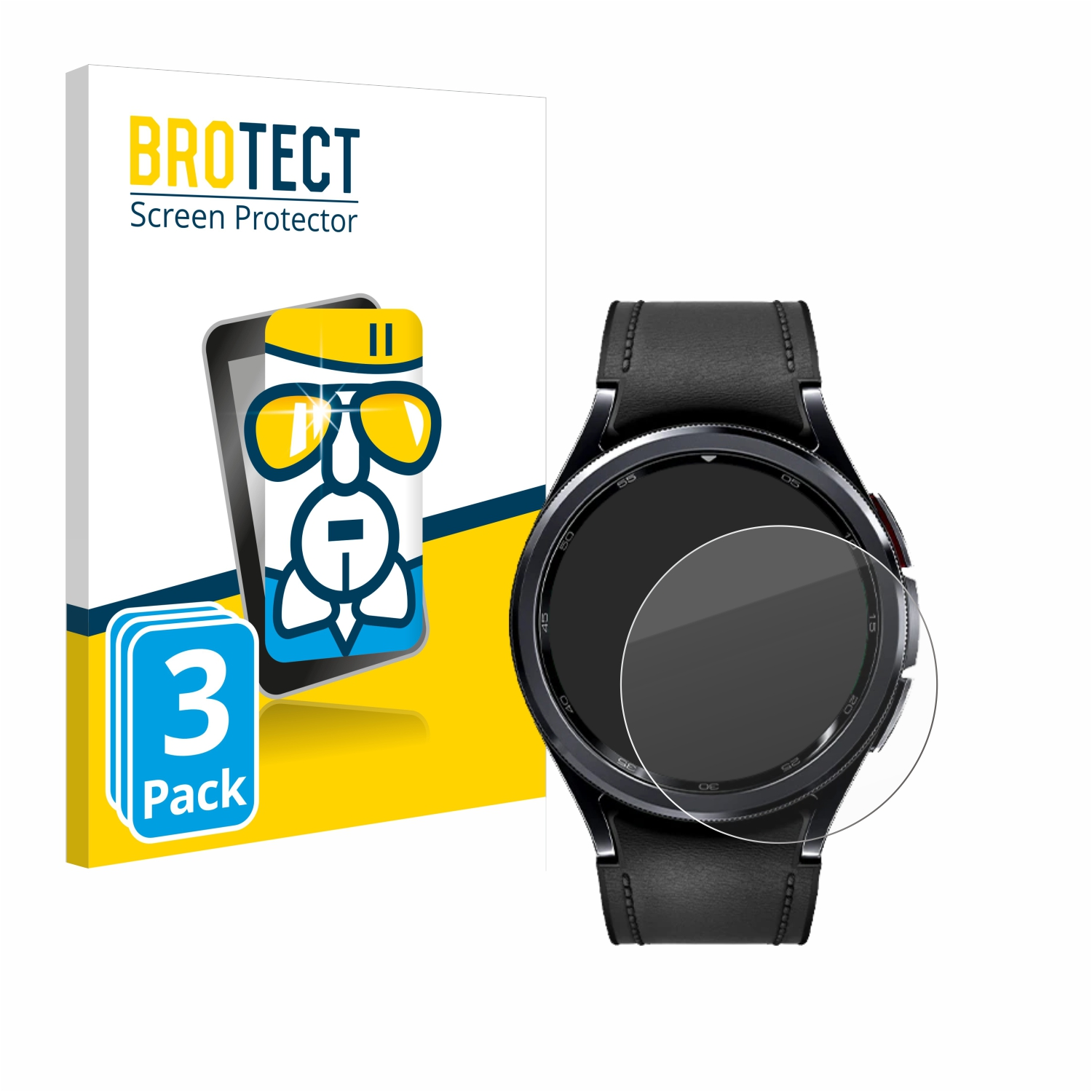 (43 Watch BROTECT 6 mm)) Airglass 3x Samsung Galaxy klare Classic Schutzfolie(für