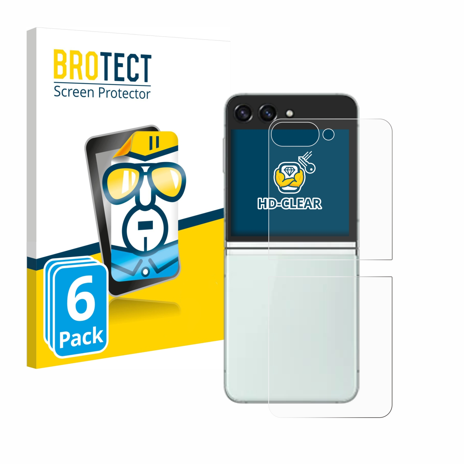 BROTECT 6x Z 5) Schutzfolie(für klare Galaxy Samsung Flip