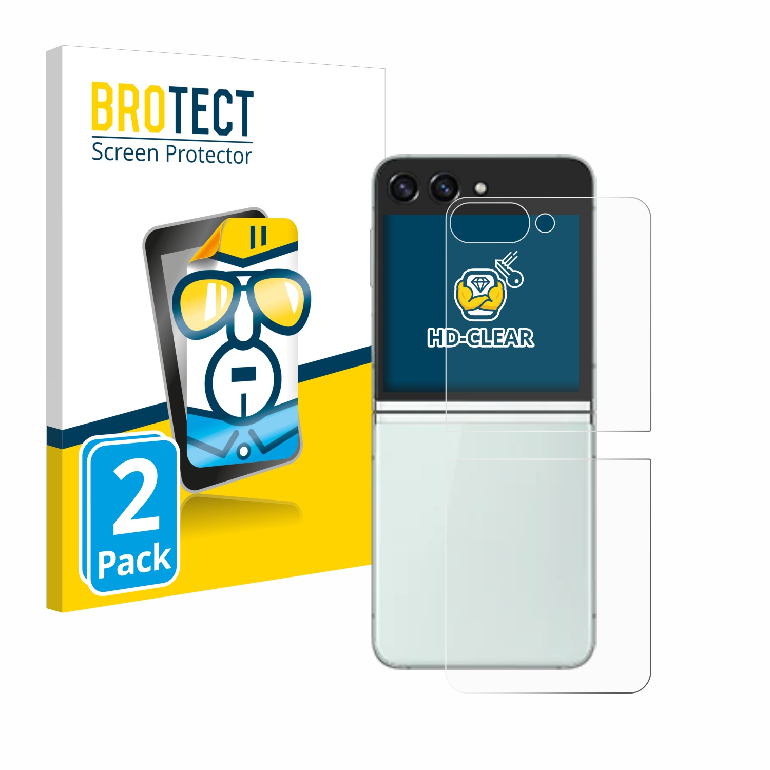 BROTECT 2x 5) Z Schutzfolie(für Samsung Flip klare Galaxy