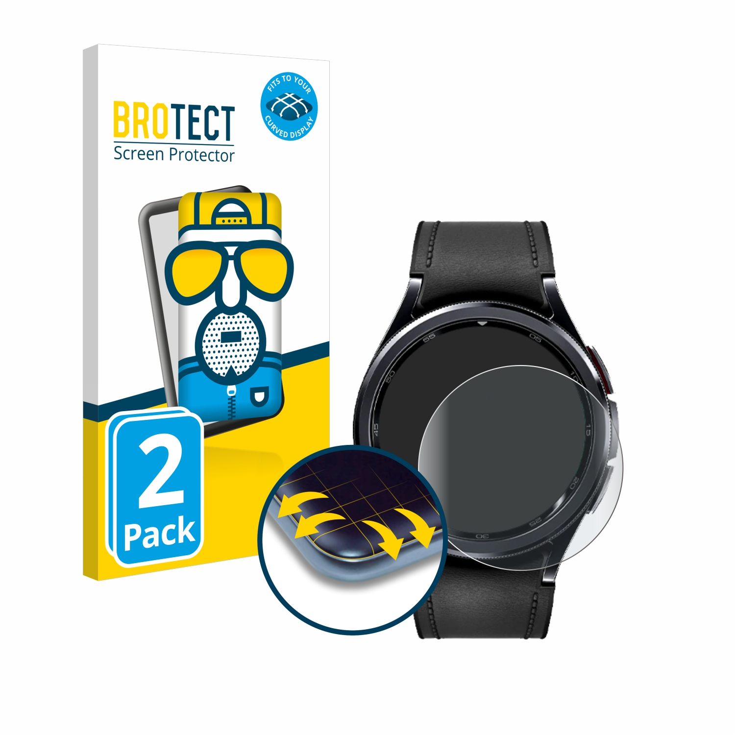 BROTECT 2x Flex matt Schutzfolie(für Curved mm)) (43 Watch 6 Classic Samsung 3D Galaxy Full-Cover