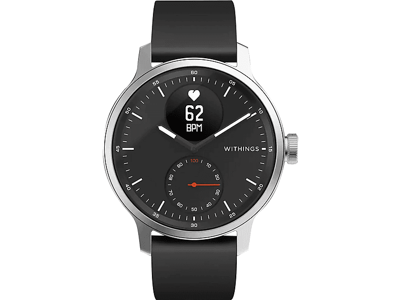 WITHINGS HWA09-model 4-All-Int Smartwatch Edelstahl Fluorelastomer, k.A., Schwarz