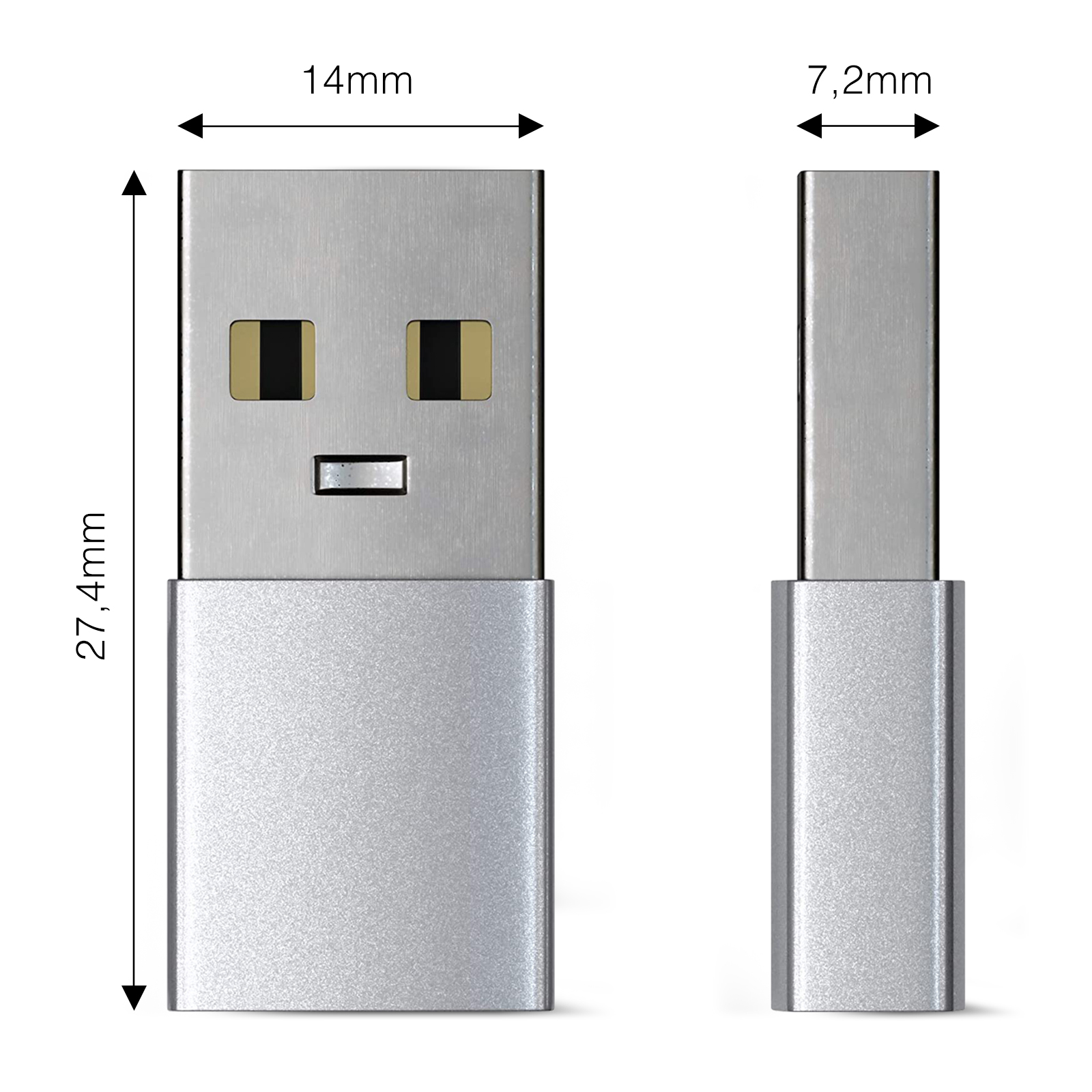USB ADAPTER ALUMINUM Adapter, Silber ST-TAUCS TO TYPE-A SATECHI TYPE-C SI