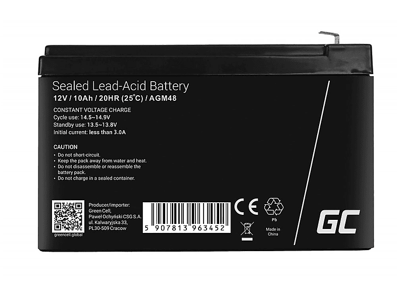 GREEN CELL AGM mAh AGM48 Batterie, 10 VRLA