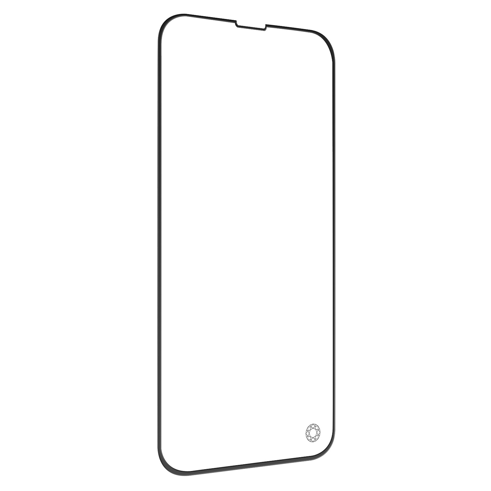 Een zwarte schermbeschermer voor een telefoon.