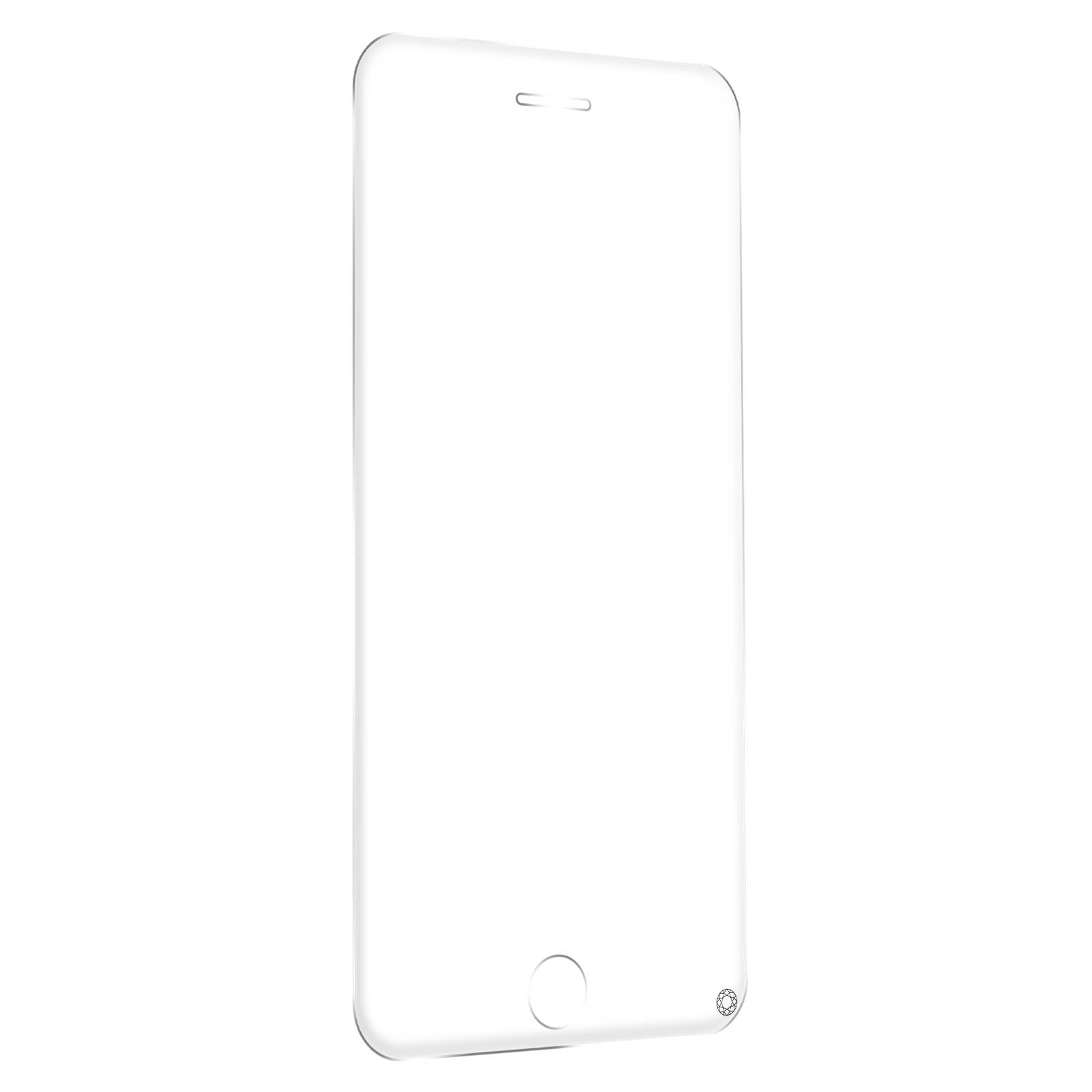 Protecteur d'écran de téléphone transparent sur fond blanc.