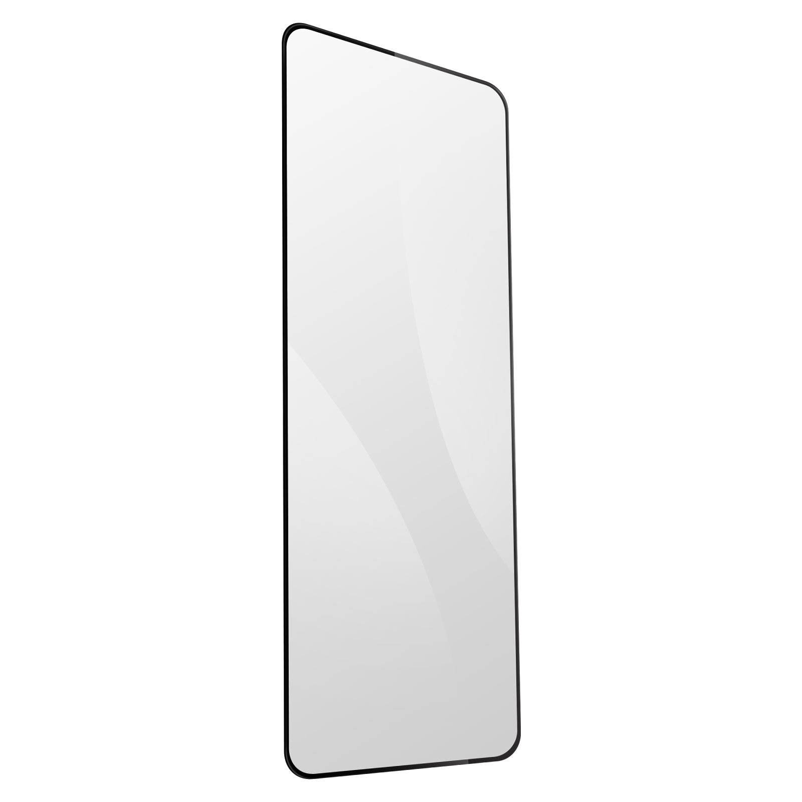 Przezroczysta ochrona ekranu z czarną obwódką, wyświetlana na białym tle.