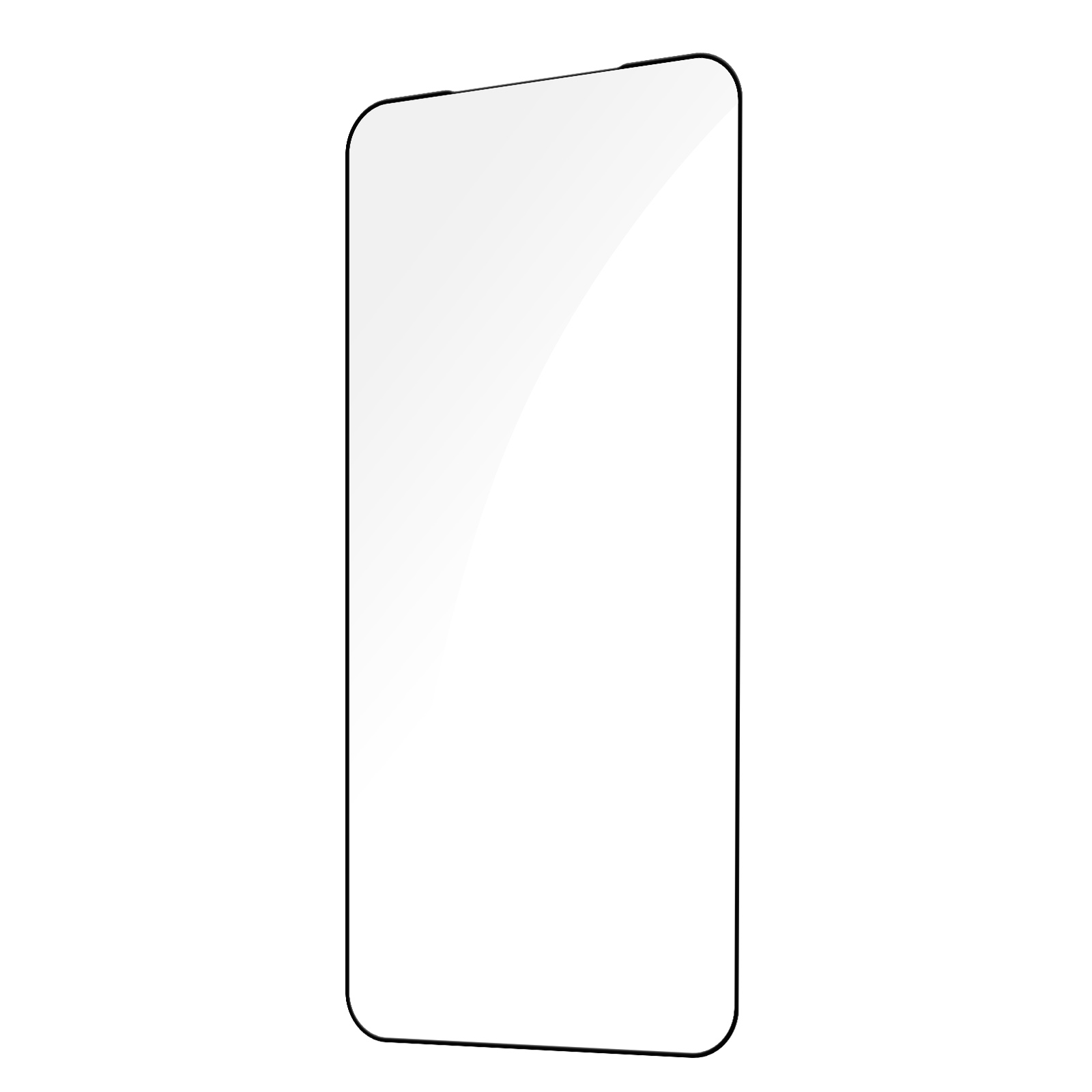 Przezroczysta osłona ekranu na białym tle. Ma zaokrąglone rogi i jest prostokątna.