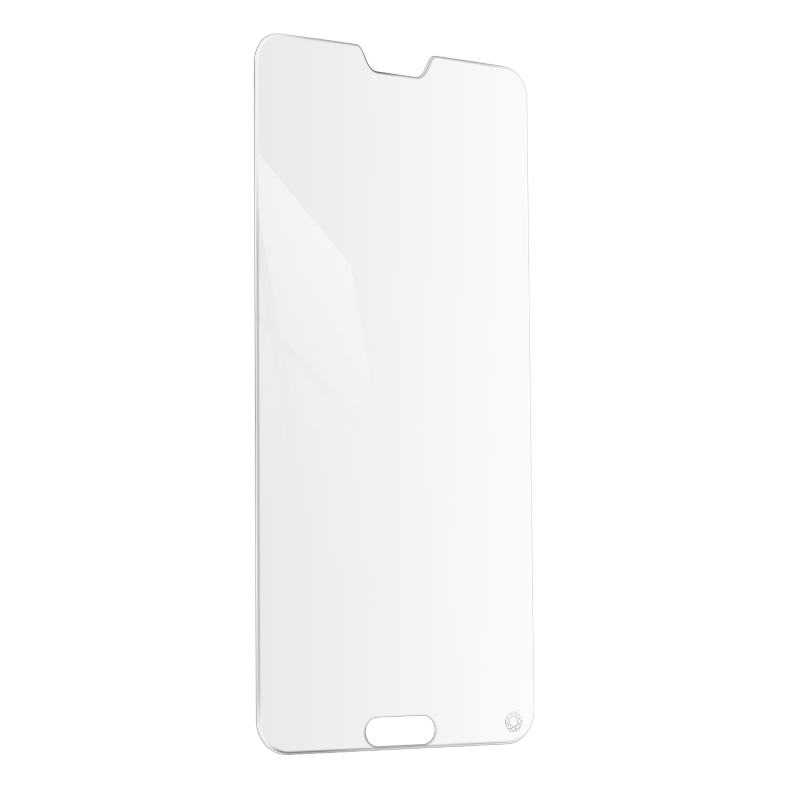 Protecteur d'écran transparent pour téléphone, isolé sur fond blanc.