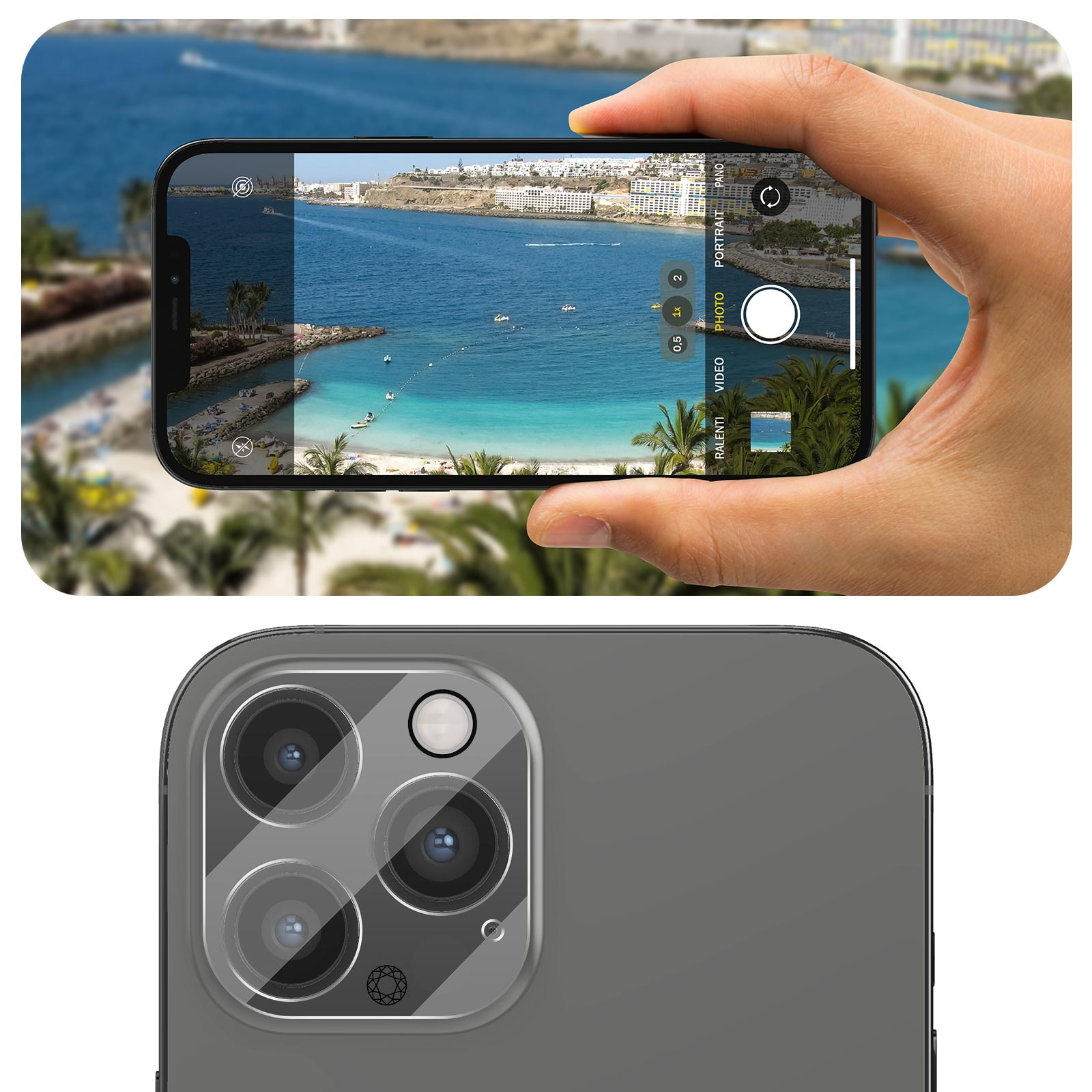 Härte FORCE Pro) Folien(für Rückkamera 12 Apple Gehärtetes Glas, GLASS iPhone 9H+