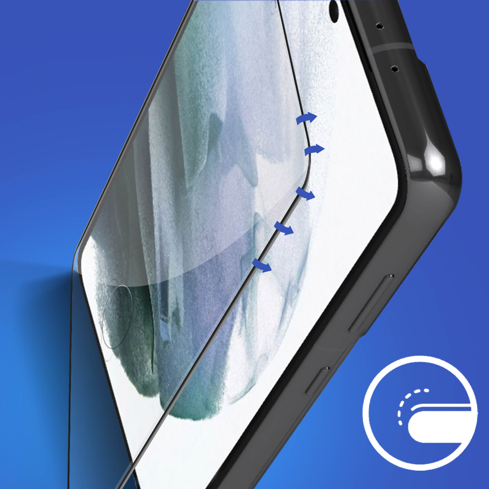 3MK Gehärtetes Glas S21) Härtegrad, Samsung mit 9H Rand Schutzfolie Schwarz Glas-Folien(für Galaxy