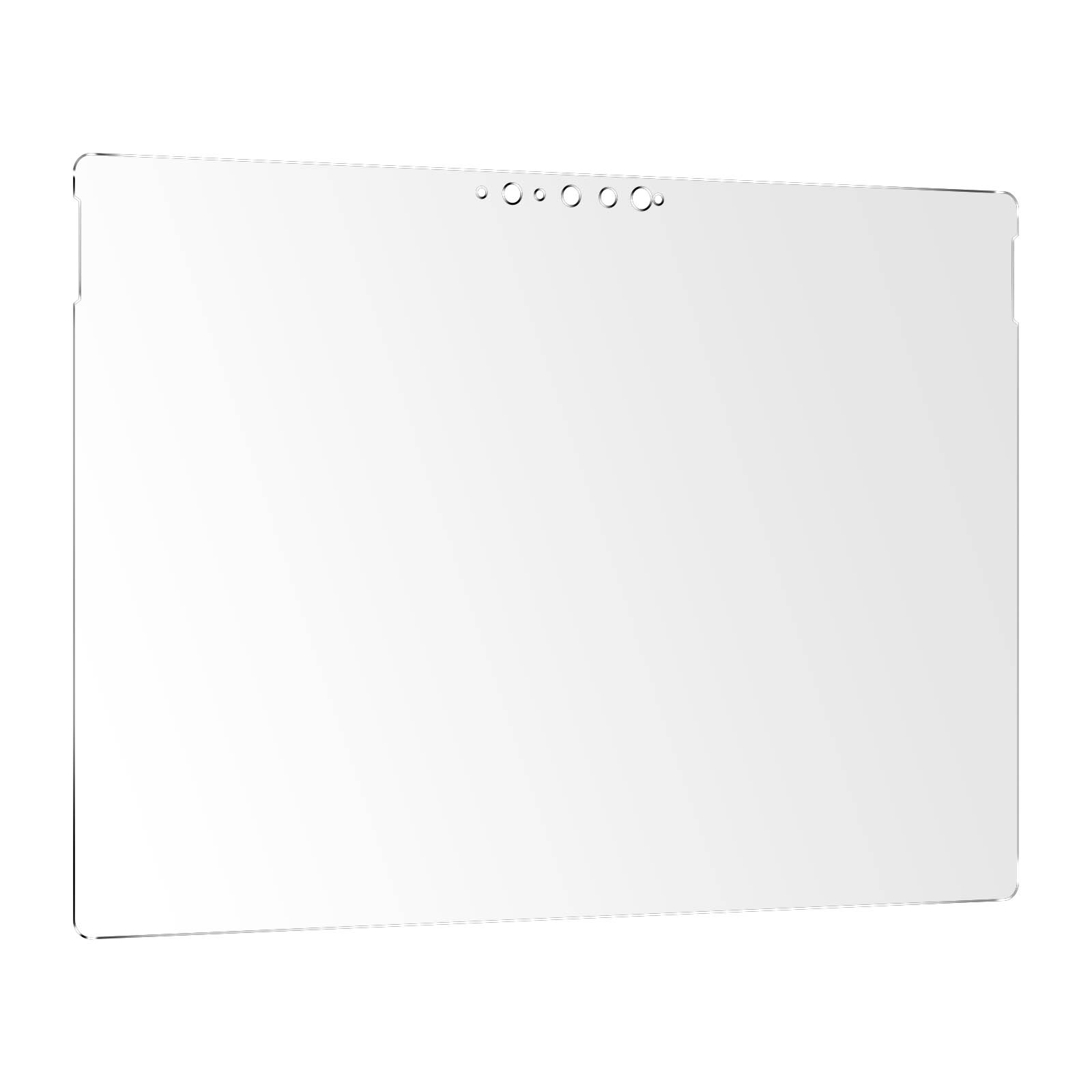 Przezroczysta osłona ekranu. Białe tło. Otwory na górze osłony.