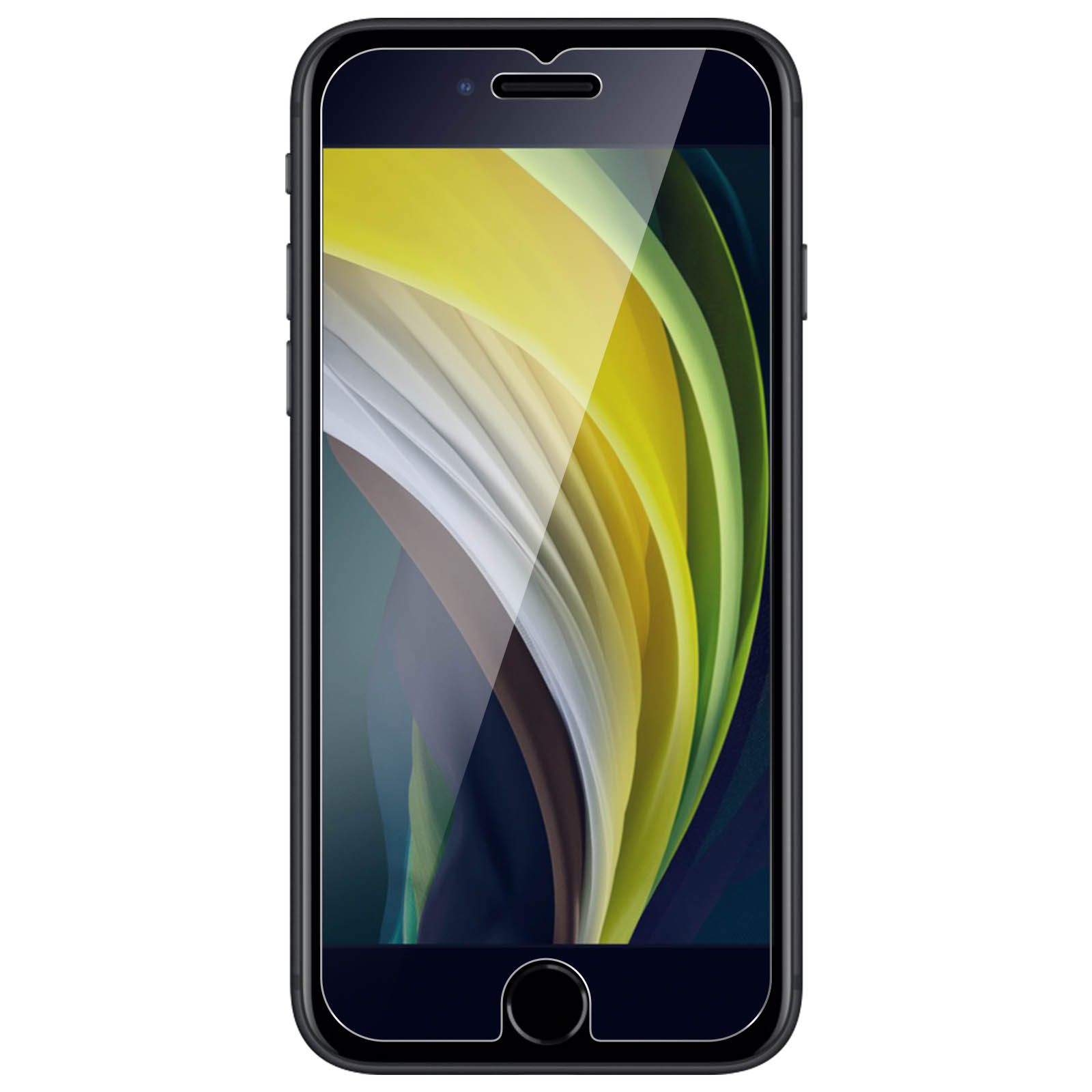 FORCE GLASS Gehärtetes Glas iPhone 2022) mit SE Splitterschutz, Rand Schutzfolie Blau Apple Glas-Folien(für