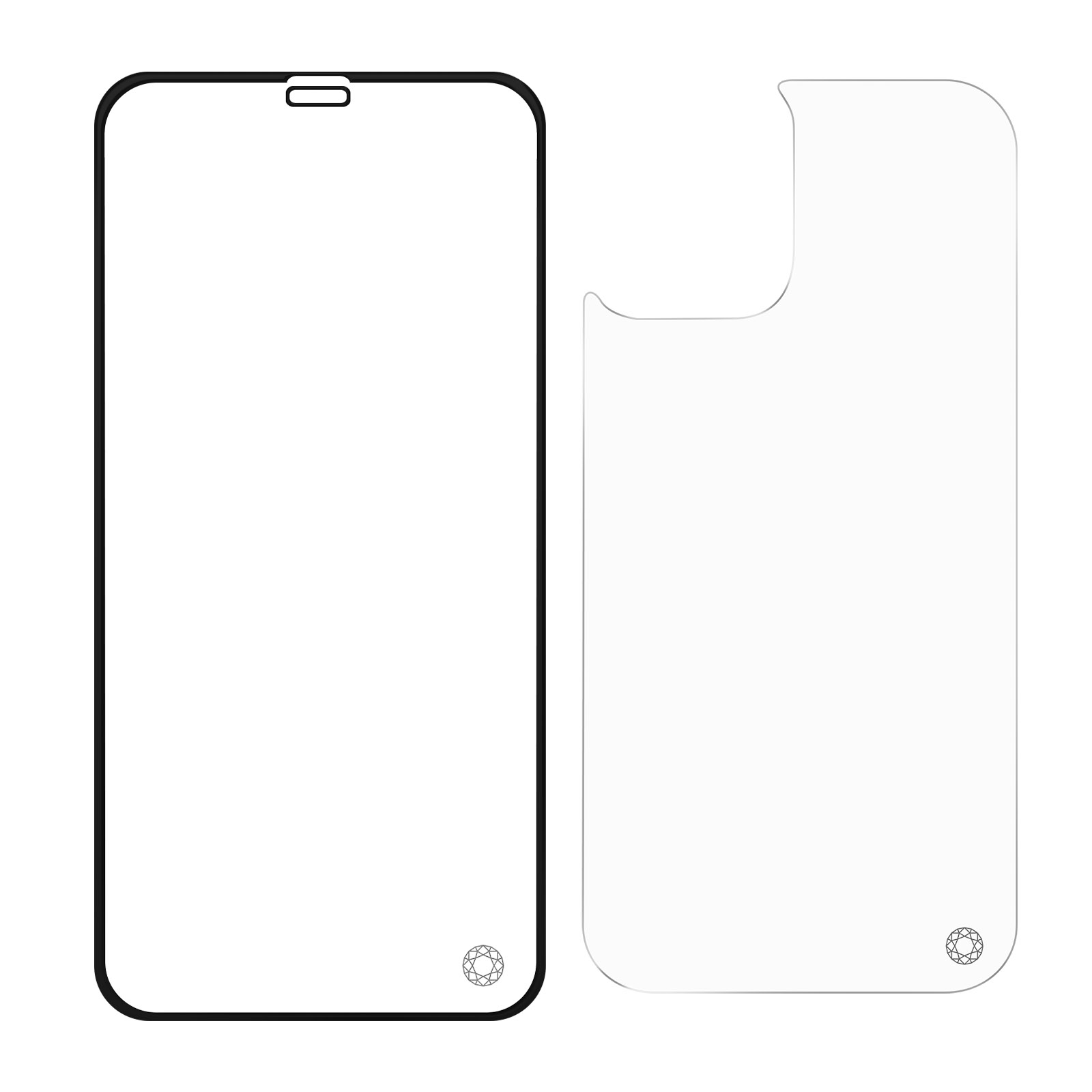 12 Schutzfolien(für iPhone FORCE Mini) GLASS + 360° Vorder- Schutz Rückseite Apple