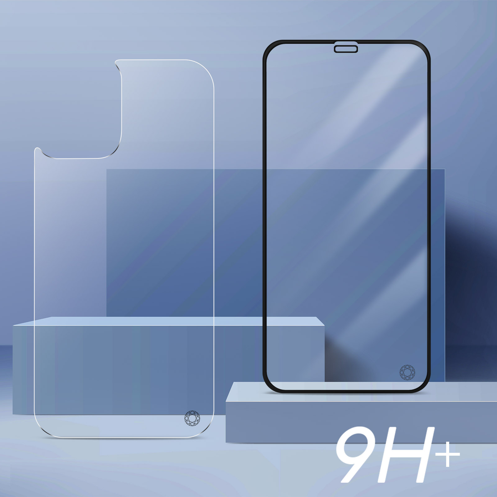 12 Schutzfolien(für iPhone FORCE Mini) GLASS + 360° Vorder- Schutz Rückseite Apple