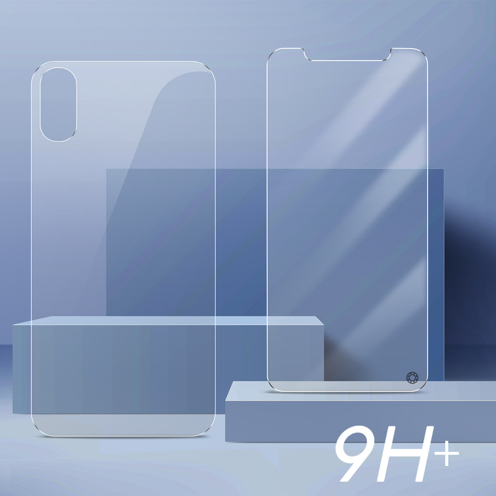 FORCE GLASS 360° Schutz Rückseite Vorder- Schutzfolien(für iPhone Apple Max) XS 