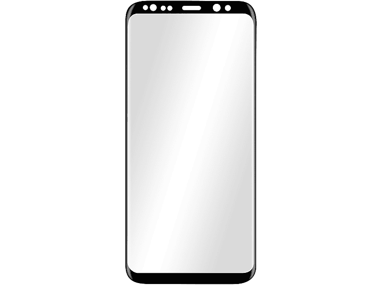 Schwarz 3MK mit S8) Glas-Folien(für 9H Samsung Rand Gehärtetes Schutzfolie Galaxy Härtegrad, Glas