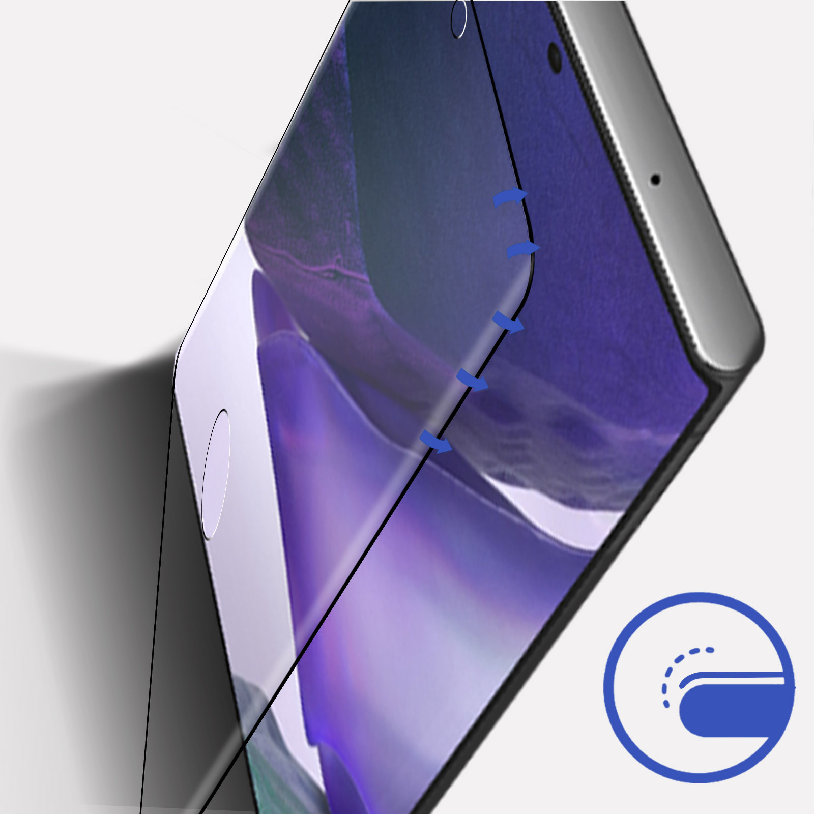 3MK Gehärtetes Glas Schutzfolie mit Härtegrad, Rand 20 Schwarz Glas-Folien(für 9H Note Samsung Galaxy Ultra)