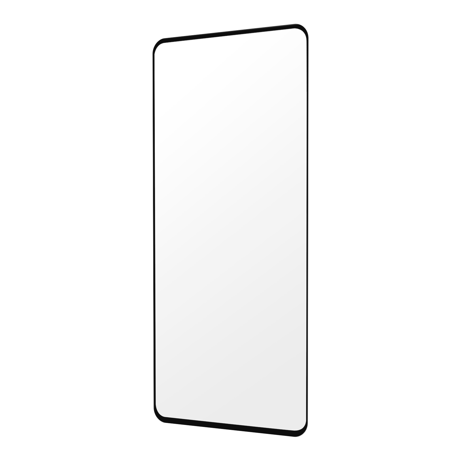 Telefon z białym ekranem. Jest czarny na krawędziach. Telefon jest prostokątny.